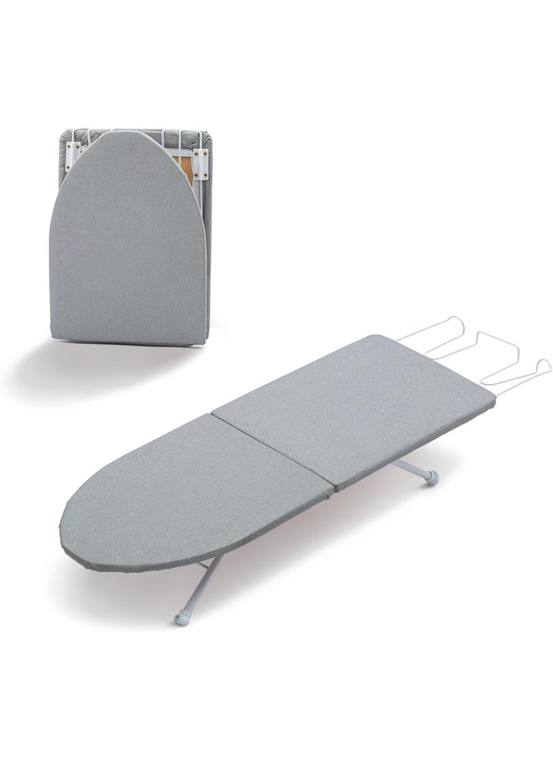 Deoxys Metal Mesh Panel Tabletop Ironing Board Foldable Iron Board Heavy Duty Small Iron Board with Heat Resistant Cover and Cotton 8mm Thicken Pad