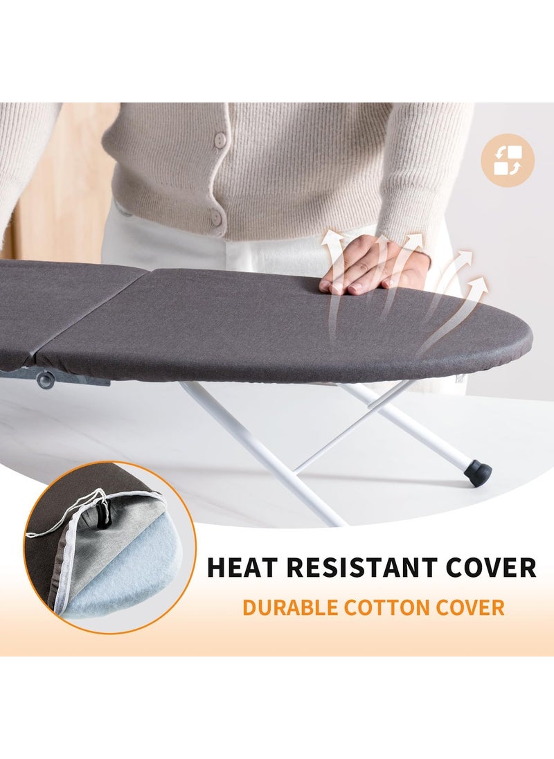 Deoxys Tabletop Ironing Board Reinforced Foldable Iron Board with Iron Rest Portable Travel Small Ironing Board with Heat Resistant Cover for Home Countertop Laundry Rooms Dorm 314x12x6
