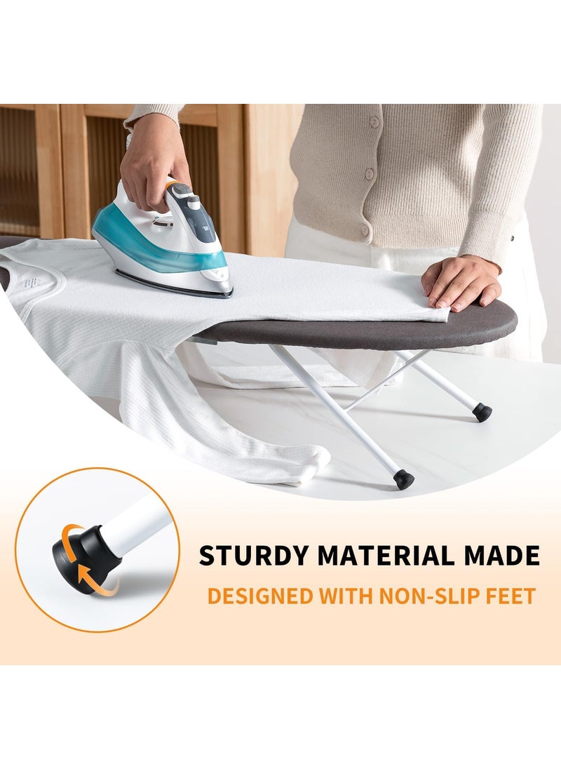 Deoxys Tabletop Ironing Board Reinforced Foldable Iron Board with Iron Rest Portable Travel Small Ironing Board with Heat Resistant Cover for Home Countertop Laundry Rooms Dorm 314x12x6