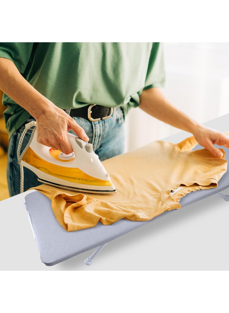 Suicune Tabletop Ironing Board Foldable Iron Board Heavy Duty Small Ironing Board with Heat Resistant Cover and 8mm Thicken Pad