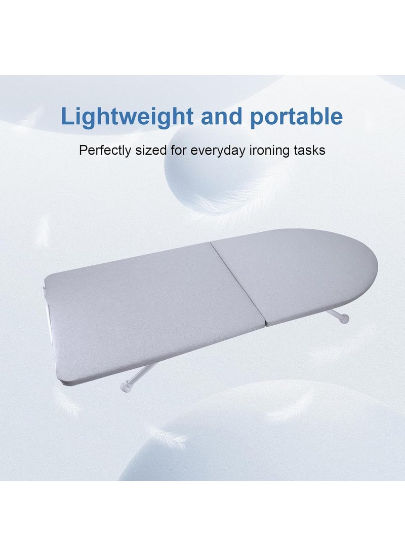 Suicune Tabletop Ironing Board Foldable Iron Board Heavy Duty Small Ironing Board with Heat Resistant Cover and 8mm Thicken Pad