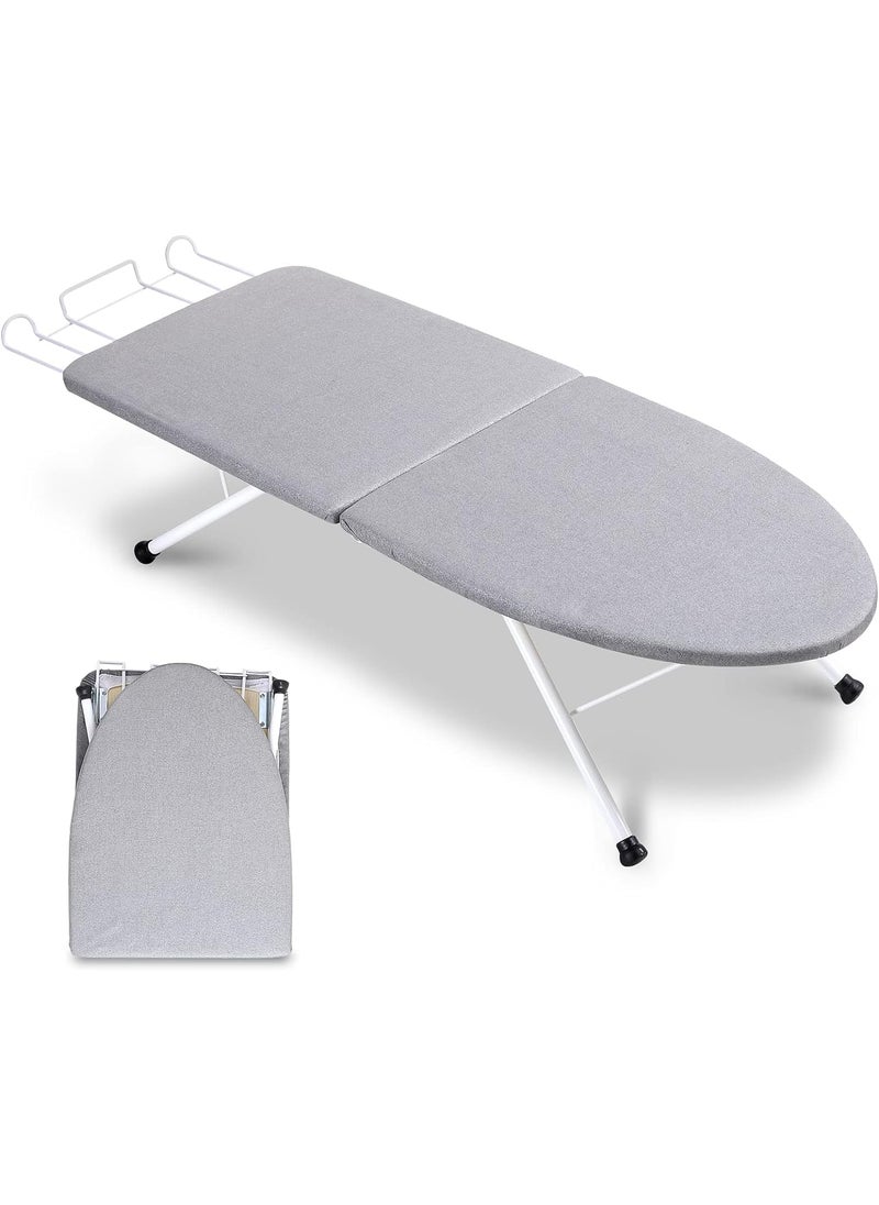 Deoxys Tabletop Ironing BoardPortable Iron Board with Iron Rest Foldable Small Ironing Board with Heat Resistant Cover and 100 Cotton Pad 315x118x7 Grey