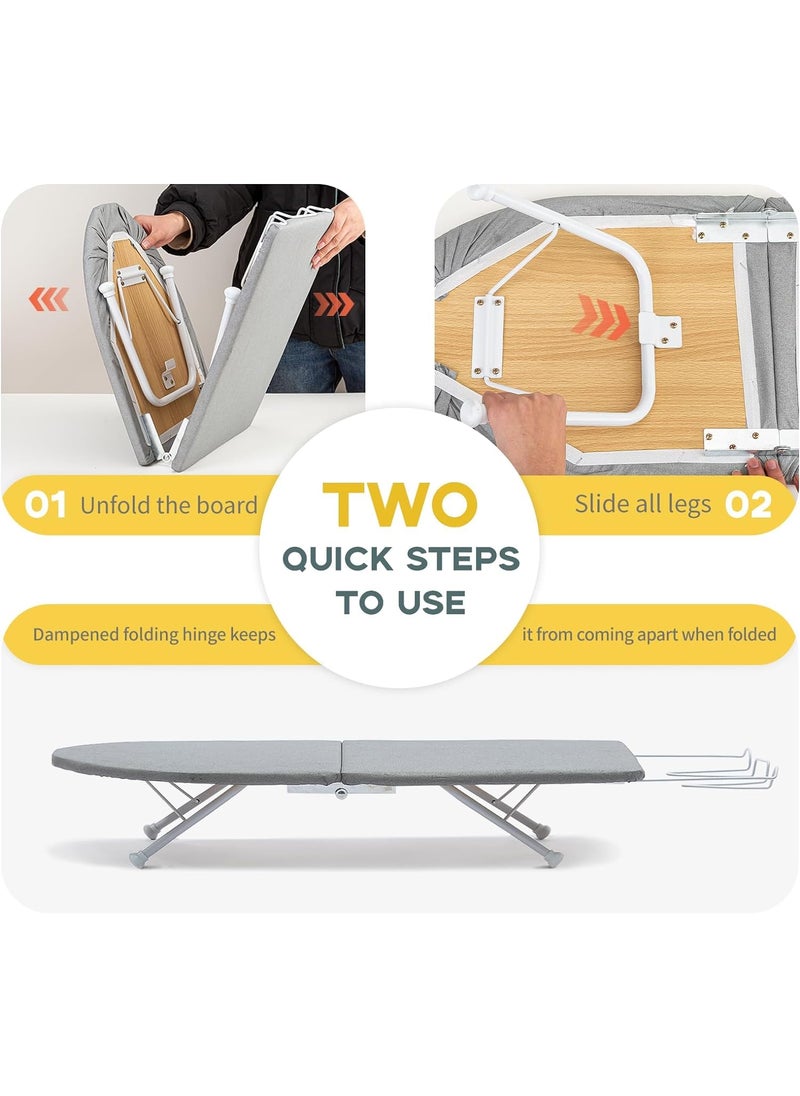 Calyrex Ironing BoardTabletop Foldable Small Iron Board with Steam Iron Rest Portable Ironing Board with Lightweight Heat Resistant Cover and 100 Cotton Pad for Laundry Home 81 30 15cm