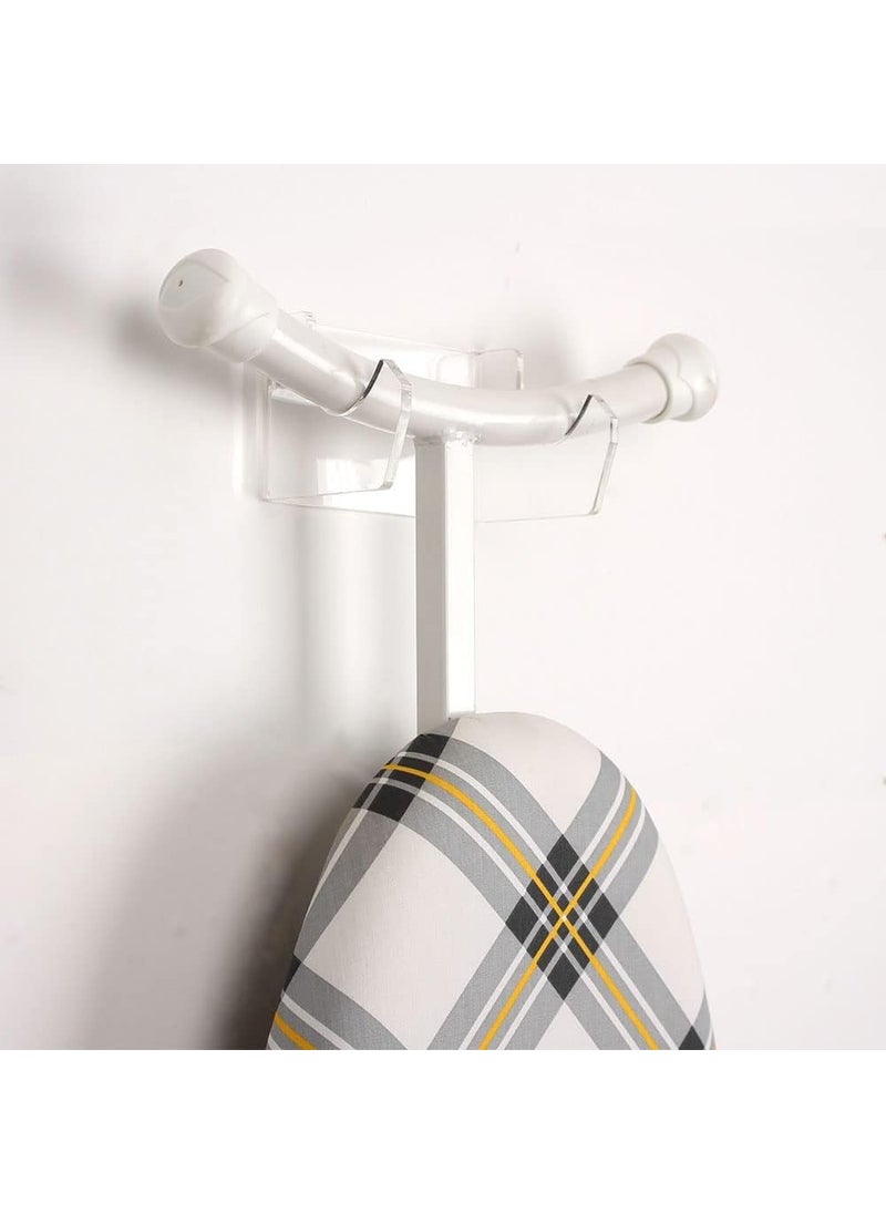 INDIDECOR 96111 Ironing Board Hanger Wall Mount Ironing Board Holder Organizer Wall Rack for Laundry Room Organization and Storage Pack of 2 Transparent