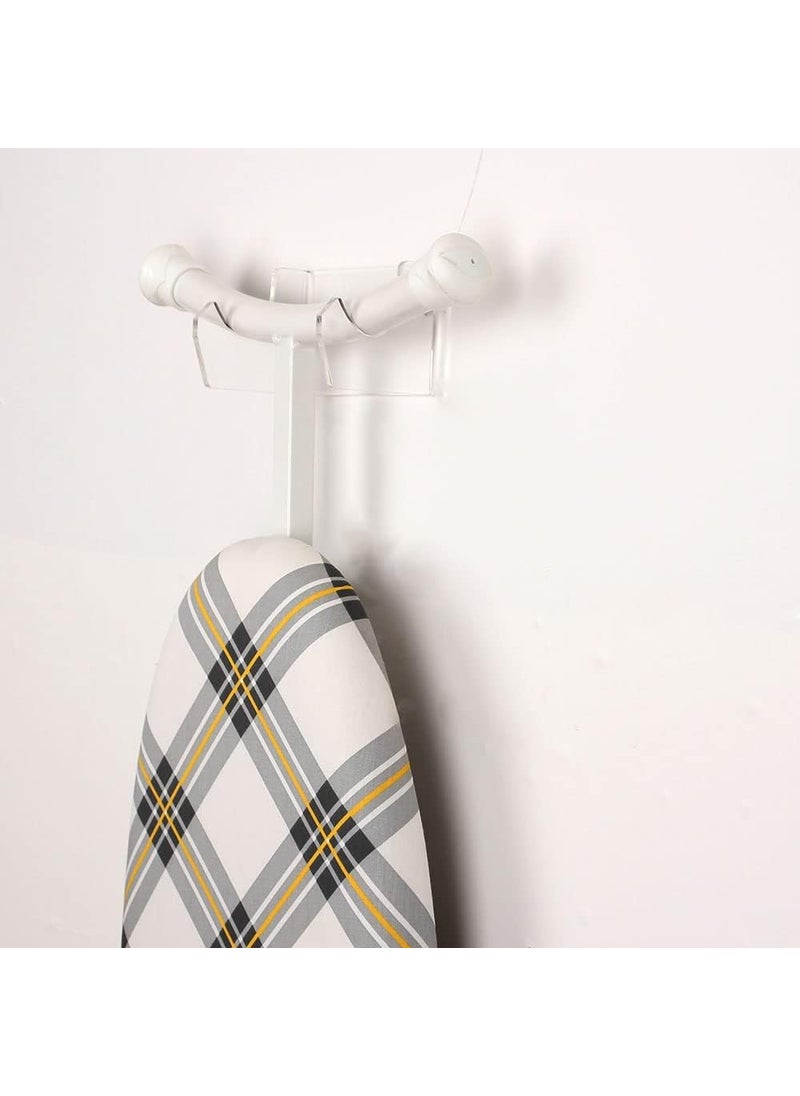 INDIDECOR 96111 Ironing Board Hanger Wall Mount Ironing Board Holder Organizer Wall Rack for Laundry Room Organization and Storage Pack of 2 Transparent