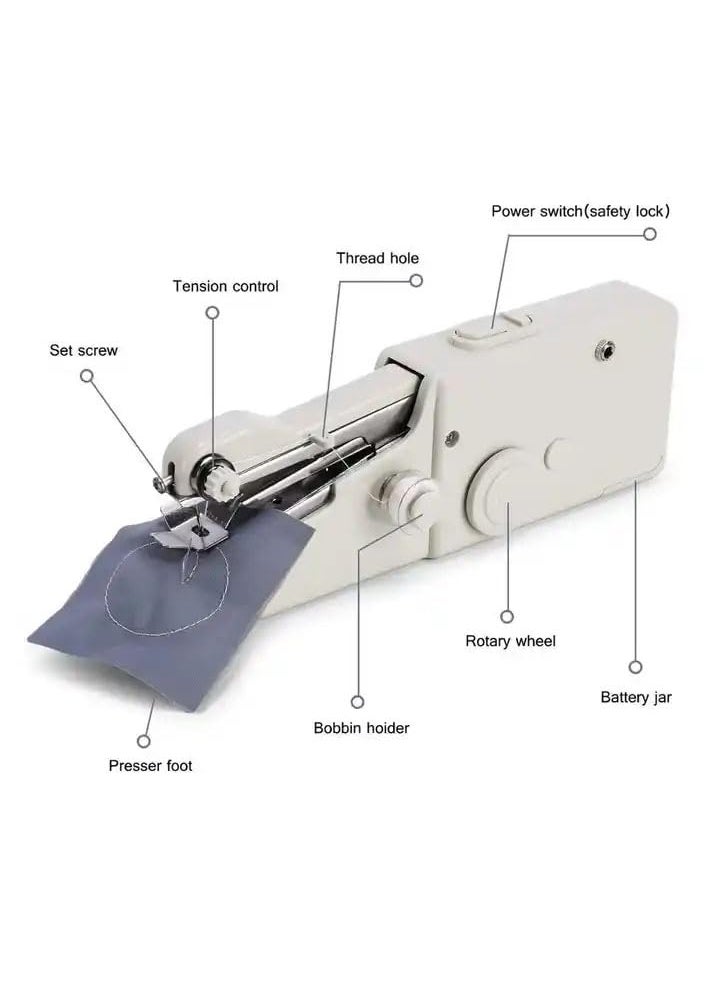 Electric Portable Handheld Manual Hand Mini Cordless Quick Stitch Sewing Tool Machine