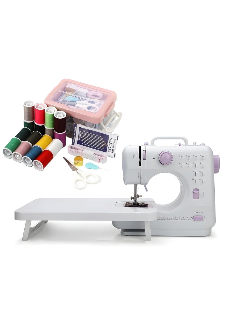 Betzila Calvex Multifunctional Portable 12 Builtin Stitch 2Speed With Extension Table Sewing Kit Electric Sewing Machine