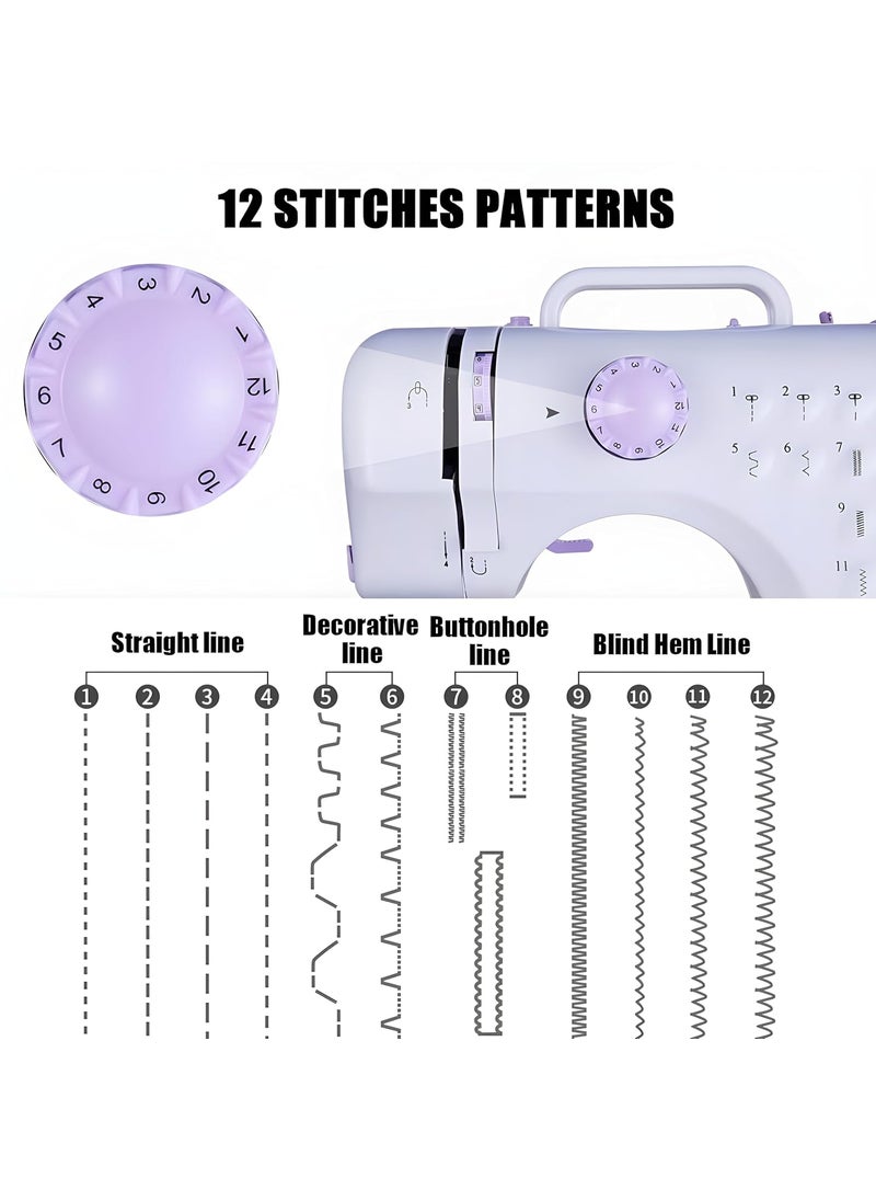 Betzila Calvex Multifunctional Portable 12 Builtin Stitch 2Speed With Extension Table Sewing Kit Electric Sewing Machine