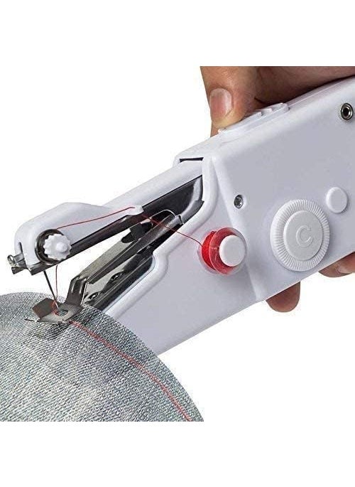 Heiter Electric Handy SewingStitch Handheld Cordless Portable White Sewing Machine for Home Tailoring Hand Machine Electric Handy Stitch Mini Hand Sewing Machine