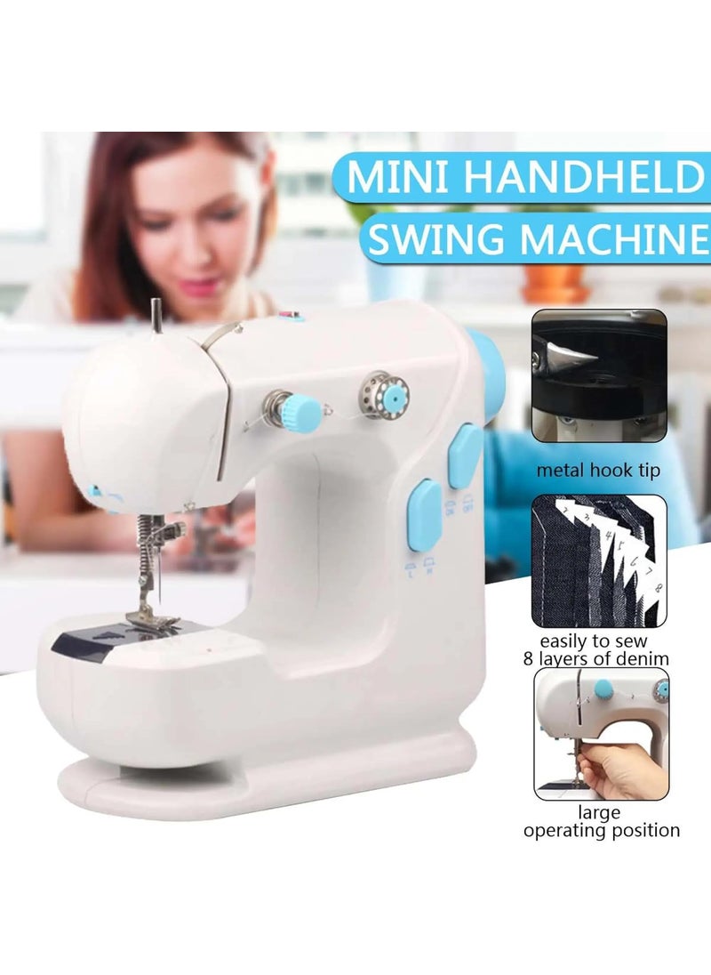 Betzila Jimizz Mini Two Stitch Portable Fully Automatic Double Speed Small Electric Sewing Machine with Extension Table Sewing Kit