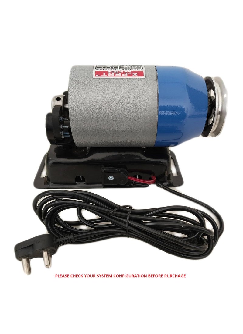 Plan4Buy XPERT Sewing Machine Motor Without Carbon Clutch High Speed AC Motor Blue Silver
