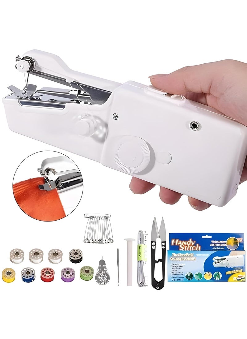 LEKORED Electric Handy Sewing Stitch Handheld Cordless Portable White Sewing Machine for Home Tailoring Hand Mini Silai with Adapter Stitch Stapler Style Tailoring Stitching 1 pc