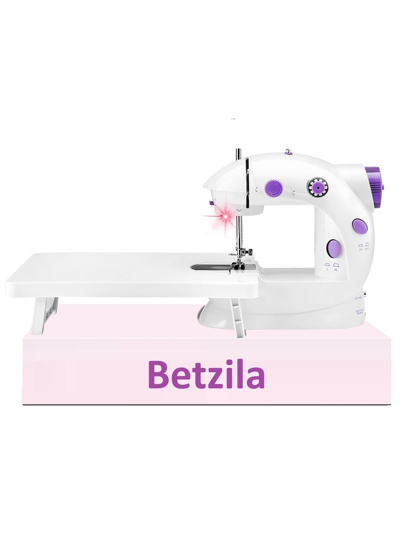 Betzila Mini Sewing Machine for Beginners Easy Automatic Sewing Machine with Extension Table Household Electric Portable Sewing Tool with Sewing Kit Small for All Age Kids or Adults