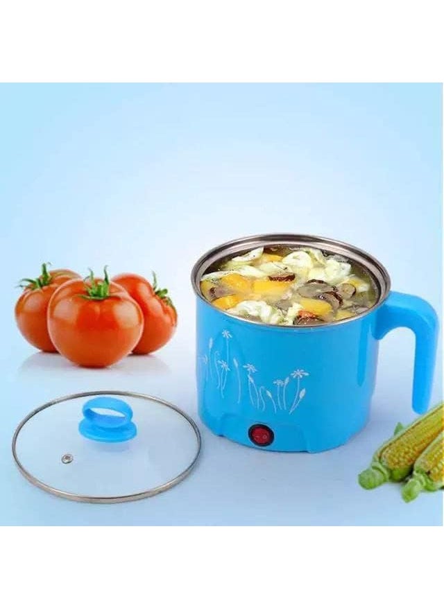 FLOITTUY Electric Multifunction Cooking Pot 18 Litre Electric Pressure Cooker Egg Cooker Rice Pasta Cookers and Steamer Travel Cooker Mini Cooker Kettle with Glass Lid