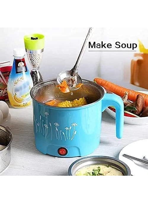 FLOITTUY Electric Multifunction Cooking Pot 18 Litre Electric Pressure Cooker Egg Cooker Rice Pasta Cookers and Steamer Travel Cooker Mini Cooker Kettle with Glass Lid