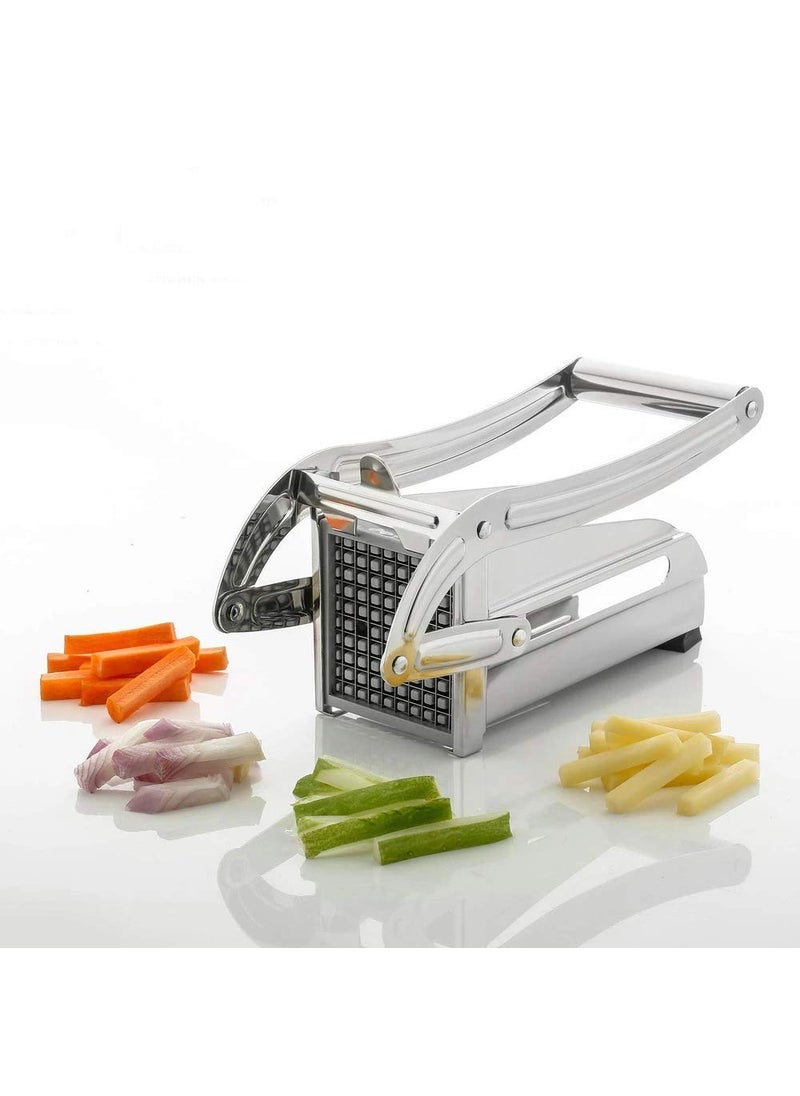 FITAZA Stainless Steel Potato Chipser French Fries Chips Maker Machine Snacks Finger Silver Medium