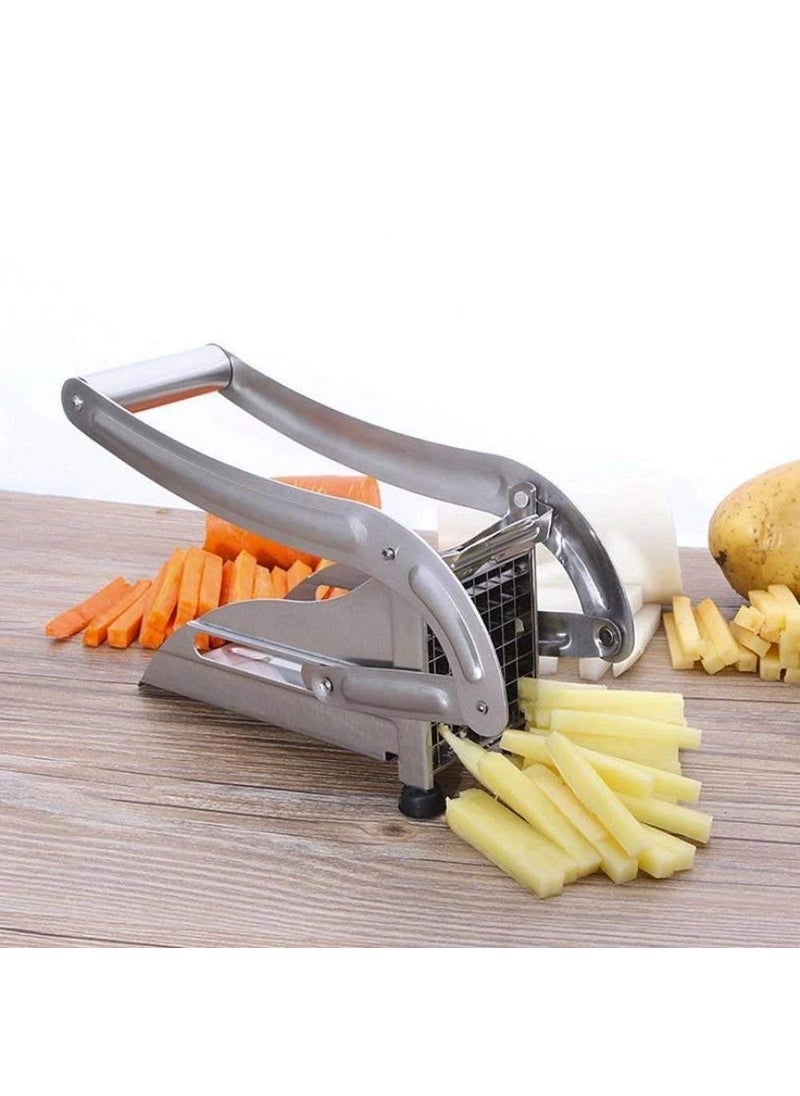FITAZA Stainless Steel Potato Chipser French Fries Chips Maker Machine Snacks Finger Silver Medium