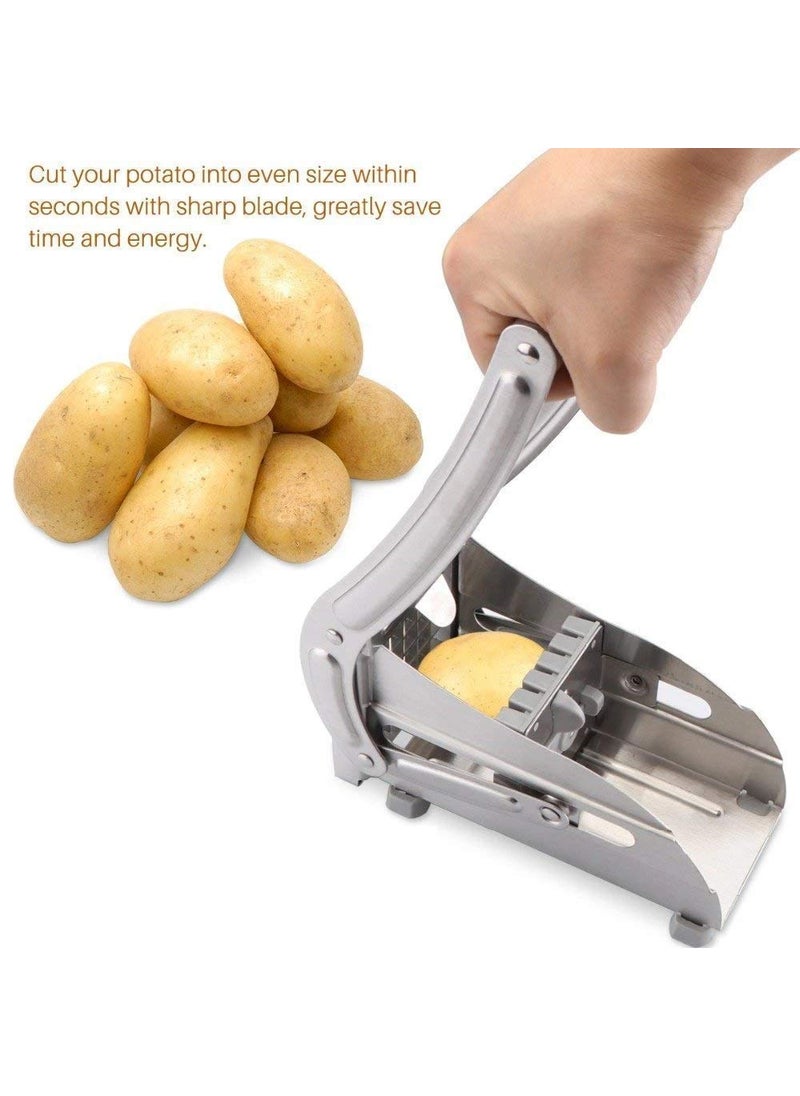 FITAZA Stainless Steel Potato Chipser French Fries Chips Maker Machine Snacks Finger Silver Medium