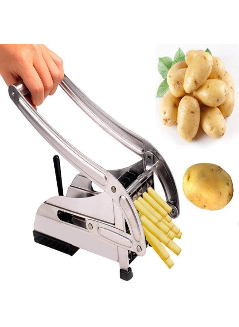FITAZA Stainless Steel Potato Chipser French Fries Chips Maker Machine Snacks Finger Silver Medium