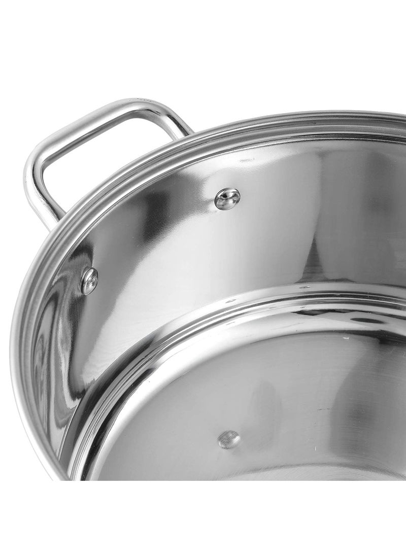 Bartan Star Havey Stainless Steel Induction Friendly Sandwich Base Deep Cooking Pot with Lid 4 litres