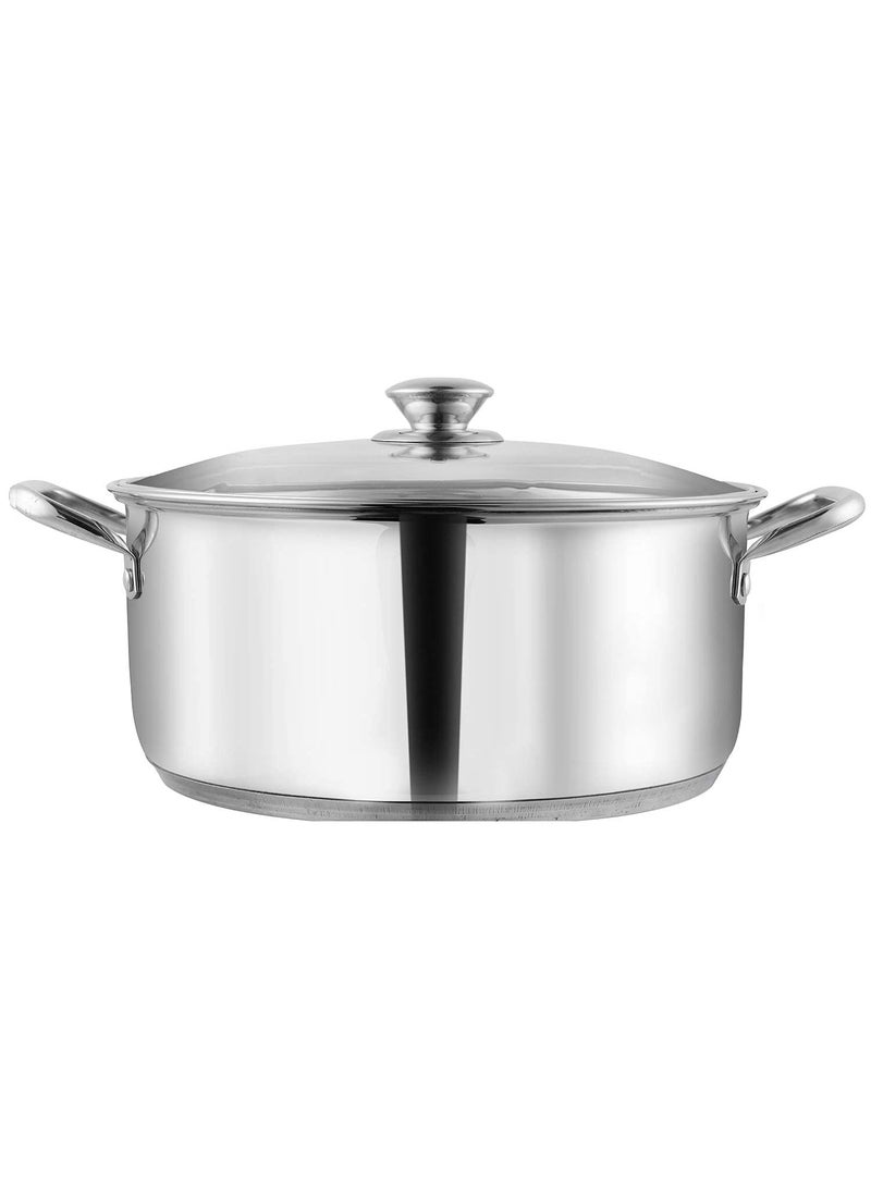 Bartan Star Havey Stainless Steel Induction Friendly Sandwich Base Deep Cooking Pot with Lid 4 litres