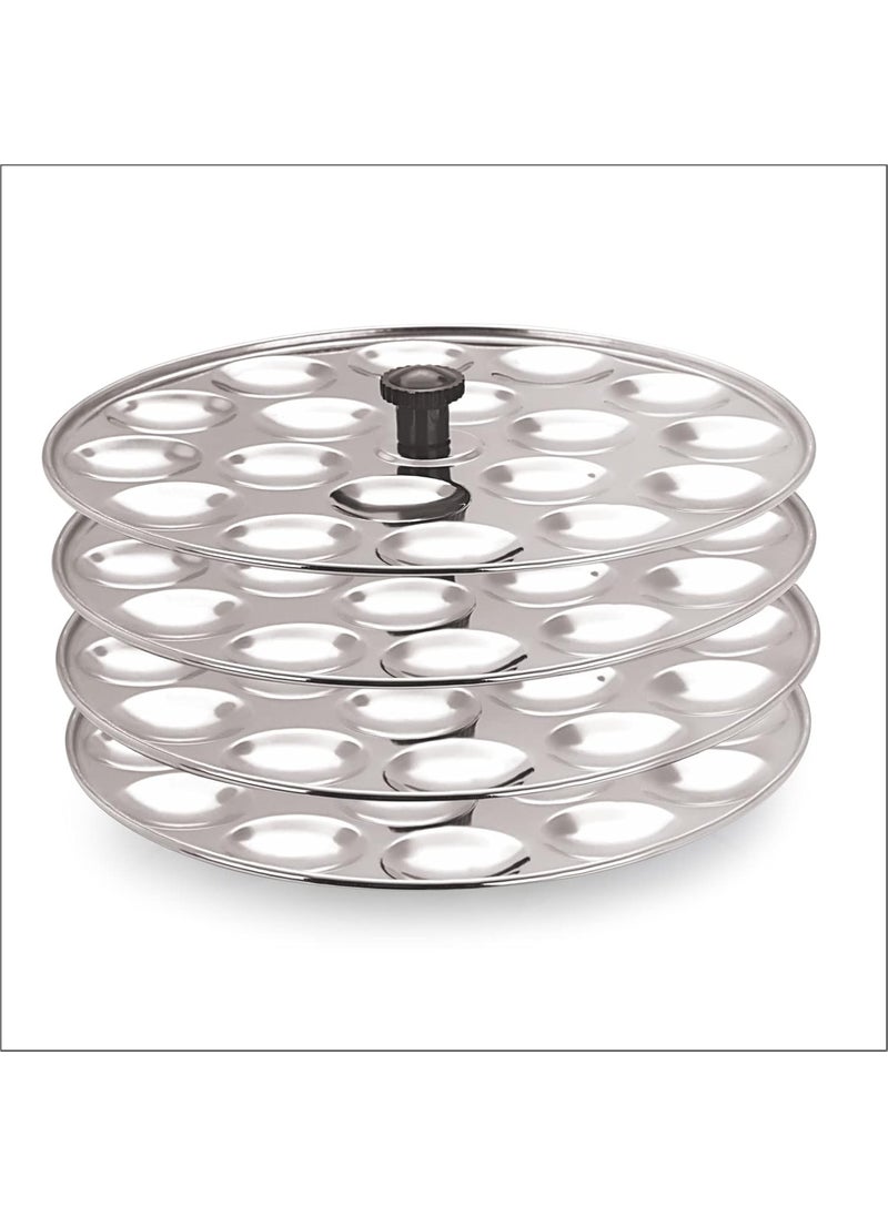 Apeiron Stainless Steel Mini Idli Maker With 4 Plates 72 Idli
