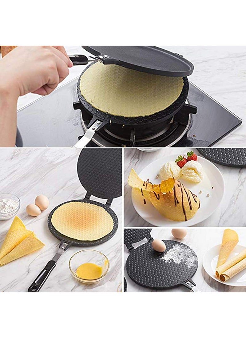 bosig Double Side Waffle Maker Pancake Crispy Cone Omelet Plates Mold for Waffle Cups Ice Cream Cone Maker for Home Kitchen Restaurant Snack Stand Cake Shop