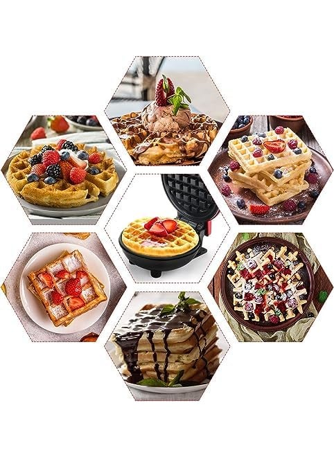 MIGORA Waffle Maker Electric Waffle Iron Mini Waffles Maker Machine For Home 350 WattsWaffle Baker Cone Maker Pan Cakes Paninis or Other Snacks1PCS
