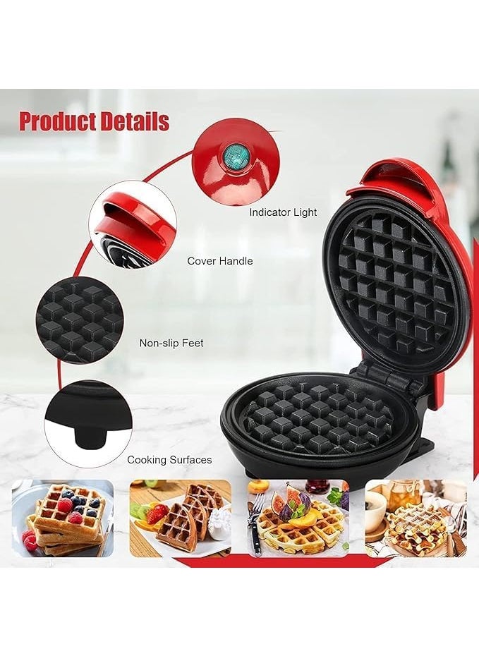 Mini Waffle MakerQuickEasy Breakfast Solution For Busy MomsWhip TastyHealthy Waffles In Minutes For Your KidsEasy To Clean NonStick CoatingSmall SizePortable4 InchBlack 350 Wh