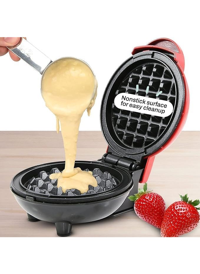 Mini Waffle MakerQuickEasy Breakfast Solution For Busy MomsWhip TastyHealthy Waffles In Minutes For Your KidsEasy To Clean NonStick CoatingSmall SizePortable4 InchBlack 350 Wh