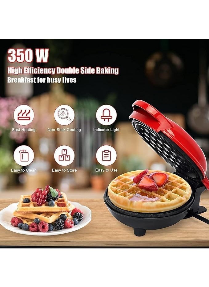Mini Waffle MakerQuickEasy Breakfast Solution For Busy MomsWhip TastyHealthy Waffles In Minutes For Your KidsEasy To Clean NonStick CoatingSmall SizePortable4 InchBlack 350 Wh