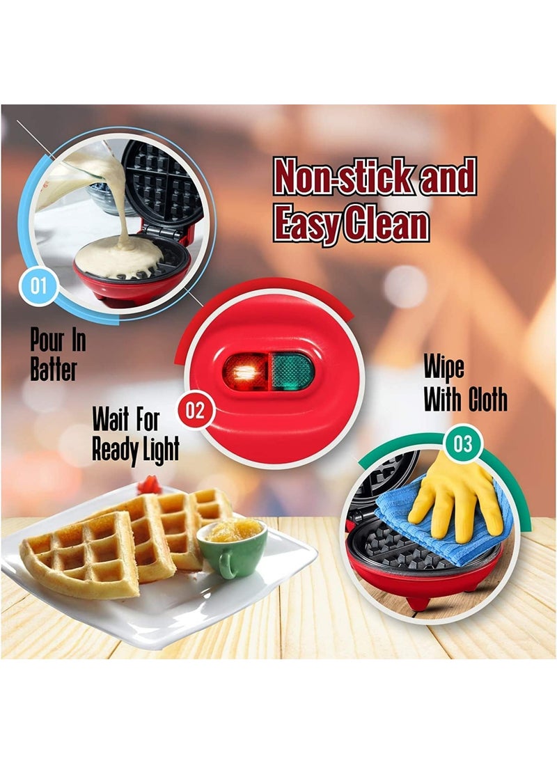 Revinix Mini Waffle Maker Machine Crunchy Waffle Maker Pan Cake Machine Pancake Maker Multicolor