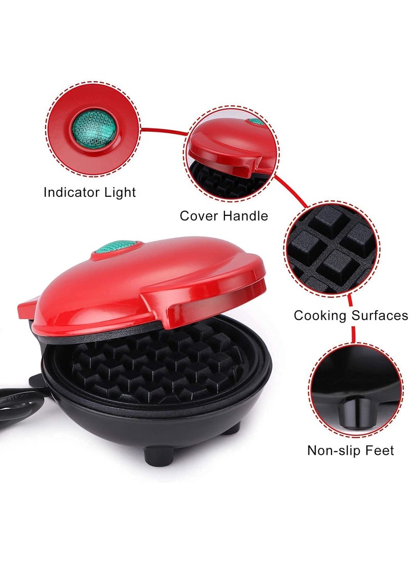 Mini Waffle Maker BY TRUVISHA Portable Electric Non Stick Waffle Iron Round Waffle Maker Grill Machine for Individual Pancakes Cookies Eggs Waffles Paninis Breakfast Lunch Snack