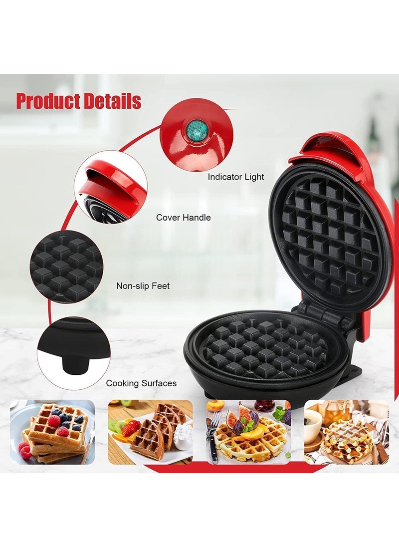 3in1 Waffles Maker Machine For Home Waffle Maker Mini Electric Waffle Iron Pancake Maker For Individual Belgian Waffle Stainless Steel Nonstick