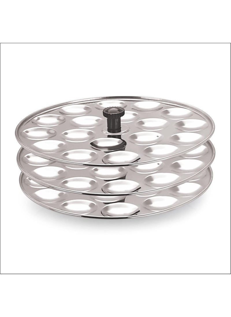 Apeiron Stainless Steel Mini Idli Maker With 3 Plates 54 Idli