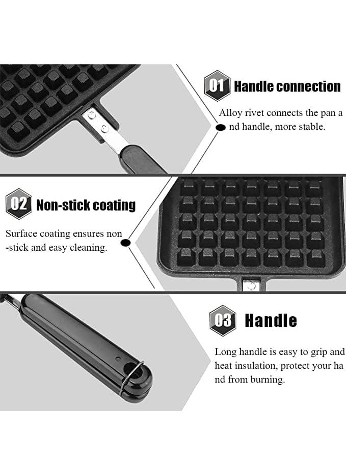 Non Stick Waffle Maker Double Sided Waffle Sandwich Maker Non stick Double Side Biscuits Mould Pot Bakeware gas StoveTop Kitchen Breakfast Pancakes SQURE WAFFLE MAKER
