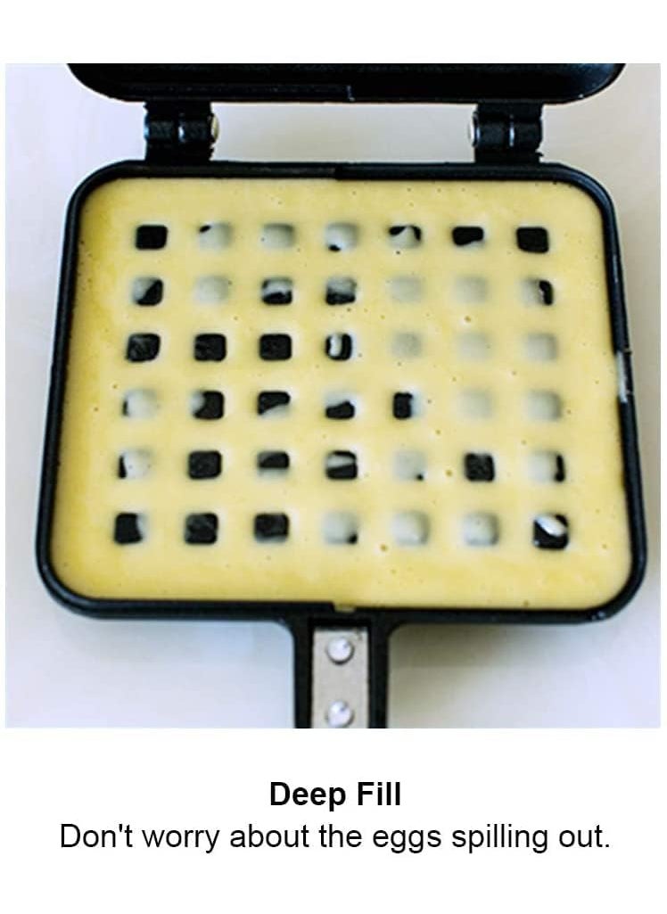 Non Stick Waffle Maker Double Sided Waffle Sandwich Maker Non stick Double Side Biscuits Mould Pot Bakeware gas StoveTop Kitchen Breakfast Pancakes SQURE WAFFLE MAKER