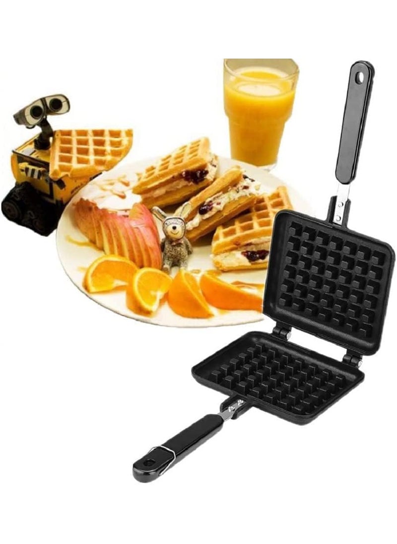 Non Stick Waffle Maker Double Sided Waffle Sandwich Maker Non stick Double Side Biscuits Mould Pot Bakeware gas StoveTop Kitchen Breakfast Pancakes SQURE WAFFLE MAKER