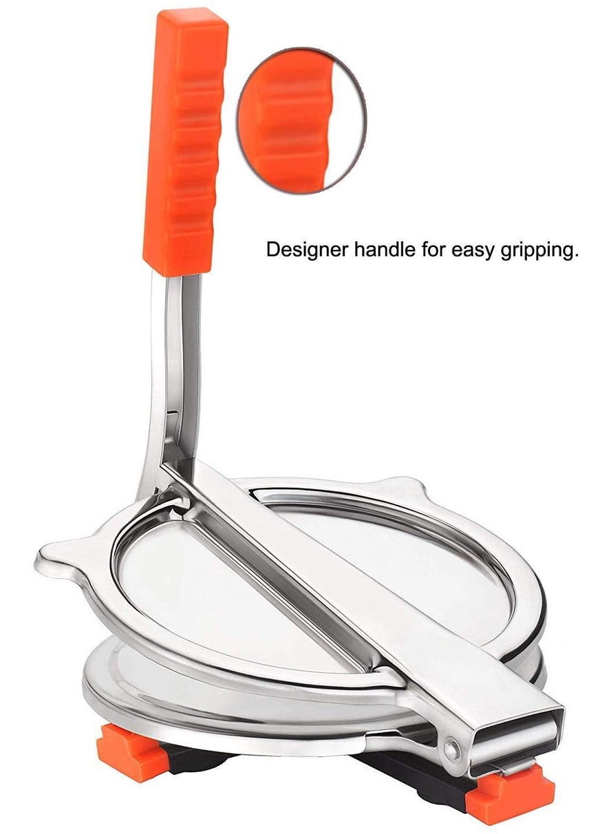 KASHT GALLERY Traders Manual Stainless Steel Puri Maker Press Machine with PRE Fitted Handle IT is NOT a roti or chapathi Maker Small5 inch Diameter