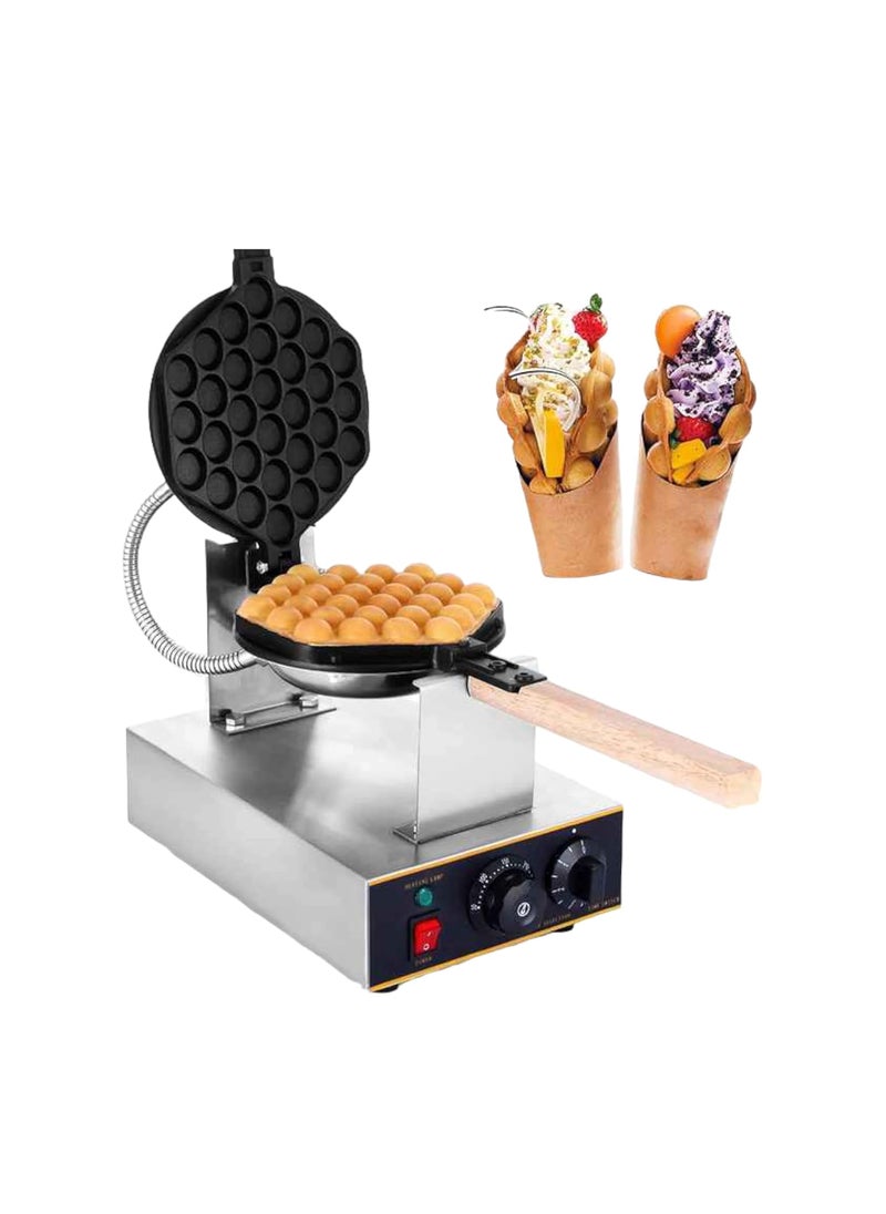 Gurubhai Equipments Commercial Electric NonStick Bubble Waffle Maker 1400W Egg Waffle Machine with Countdown Timer Temperature Control