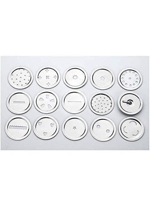 KGN MART Kitchen Press with 15 Different Types Bhujiya MakerCookiesNamkeenNoodlesChakali MakerSev MakerFarsan MakerGathiya Maker Stainless Steel
