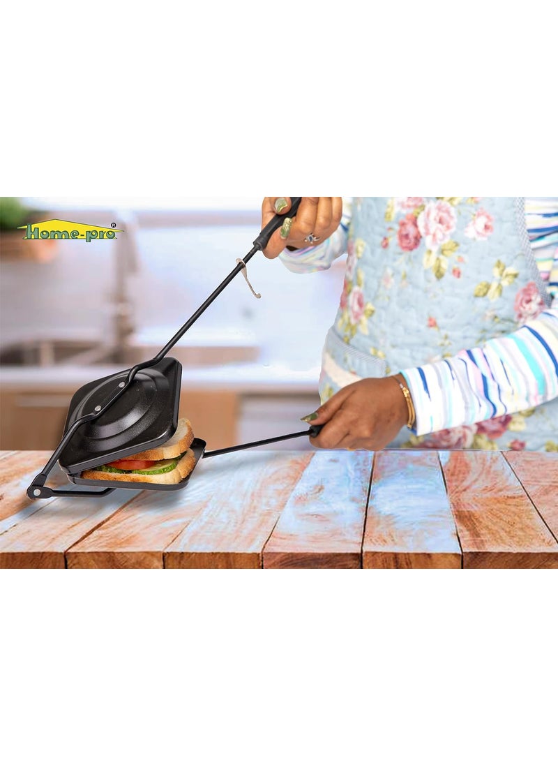 HomePro Non Stick Waffle Maker Gas Toaster Heavy Quality Bakelite Handle Combo Pack