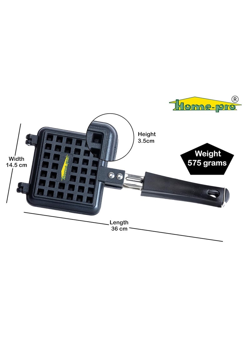 HomePro Non Stick Waffle Maker Gas Toaster Heavy Quality Bakelite Handle Combo Pack