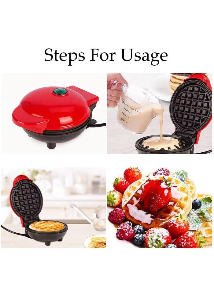 Electronic Mini Waffle Maker To Make Breakfast Dessert Sandwich Pan Cakes Paninis