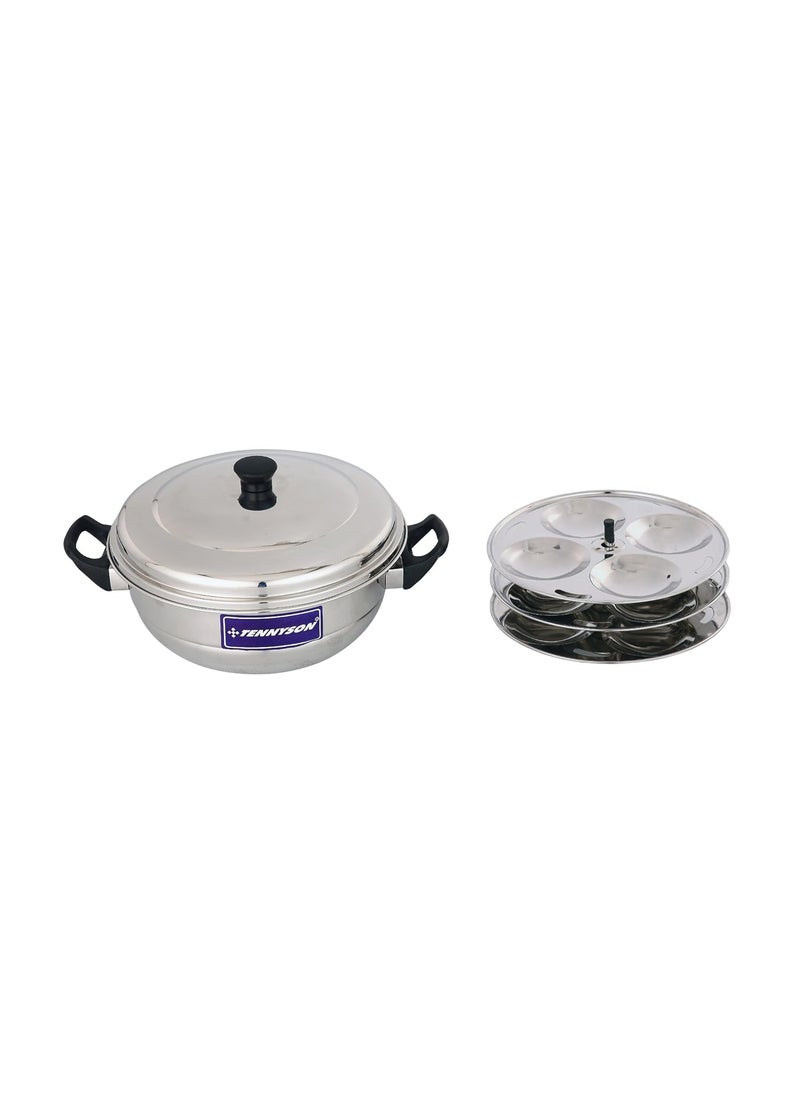 TENNYSON IDLI Maker Delight 3 Plates Silver