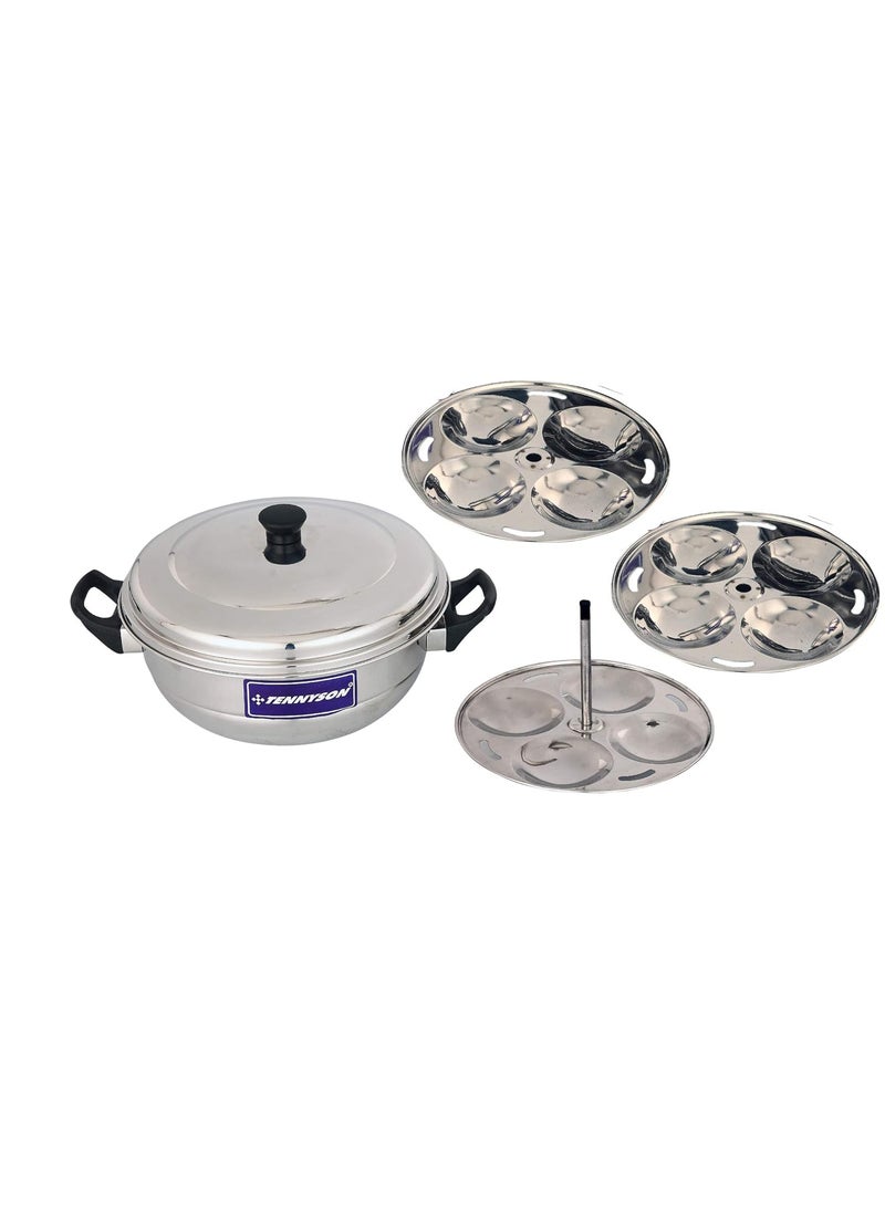TENNYSON IDLI Maker Delight 3 Plates Silver