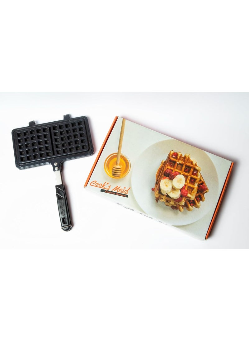 COOKS MAID Non Stick Waffle Pancake Maker Gas Compatible Super Heavy Thickness