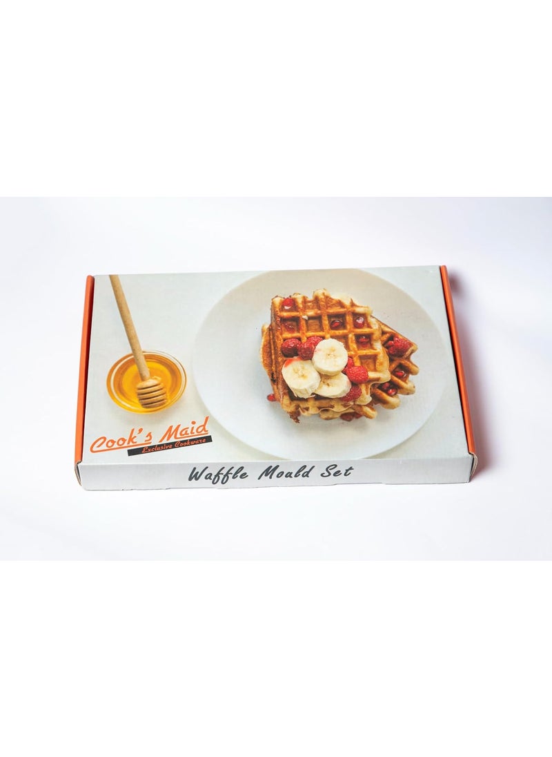COOKS MAID Non Stick Waffle Pancake Maker Gas Compatible Super Heavy Thickness