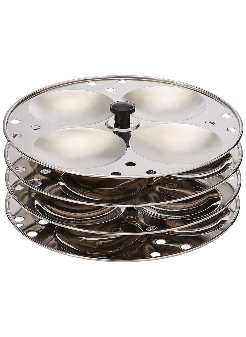 DIGIDEAL Stainless Steel idli Maker Idly Stand with 4 Plates and 16 Cavities4 idly Cavities in 1 Plate