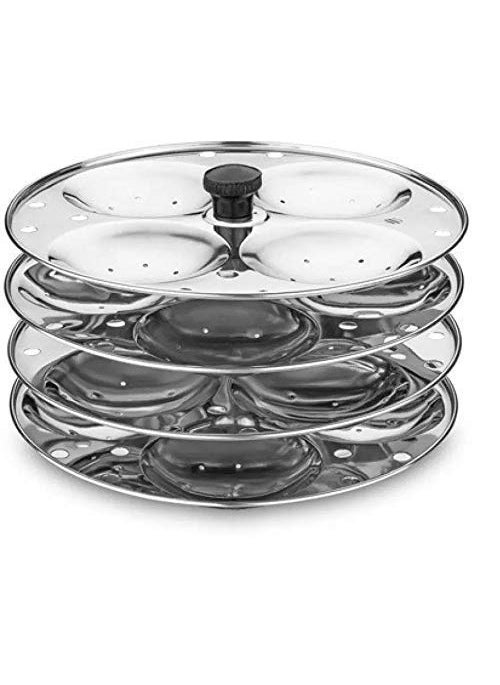 DIGIDEAL Stainless Steel idli Maker Idly Stand with 4 Plates and 16 Cavities4 idly Cavities in 1 Plate